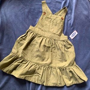 NWT! Green linen-blend jumper with ruffle hem